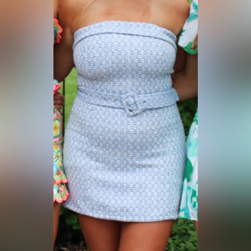 Tweed Foldover Mini Dress - Picture 2 of 2